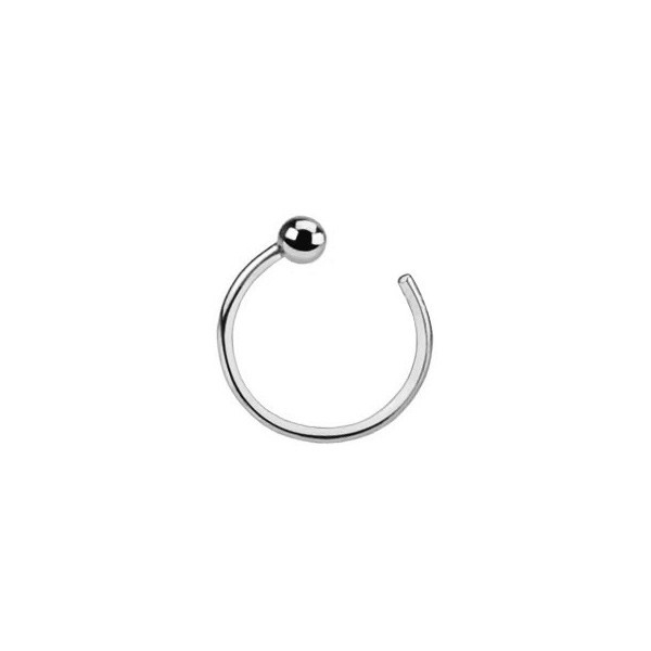 14KT Solid White Gold Ball Nose Hoop Ring 14KT Solid White Gold Ball Nose Hoop Ring