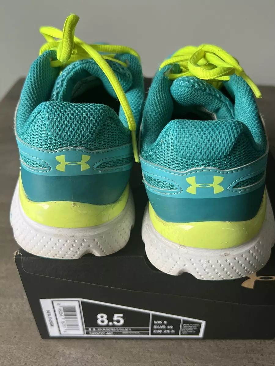 Under Armour Micro G Pulse II Size 8.5 Blue Neon Yellow Running