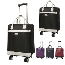 Rolling Underseat Carry On Luggage 16" 18" Wheeled Travel Bag Spinner Suitcase