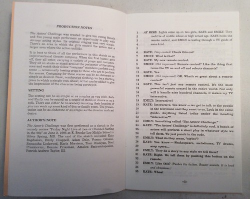 The Actors’ Challenge Harry M. Bagdasian & Lisa Levin Itte’ 1995 Preview Copy - Picture 6 of 12