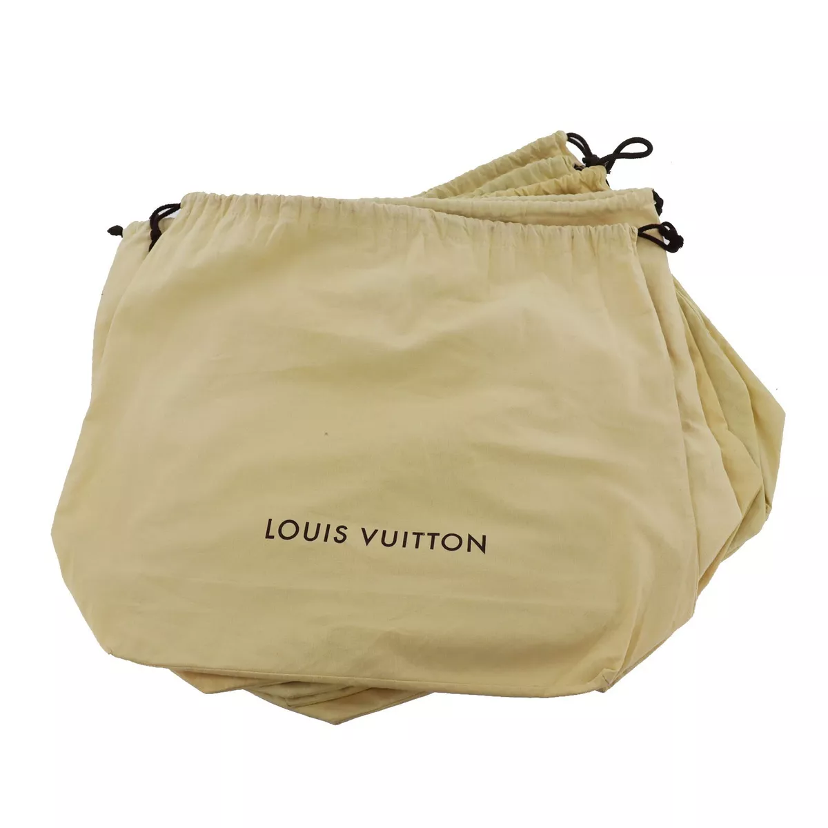 LOUIS VUITTON LV Used Drawstring Dust Bag 5 Set Cream 100% Cotton Italy 58  CA148