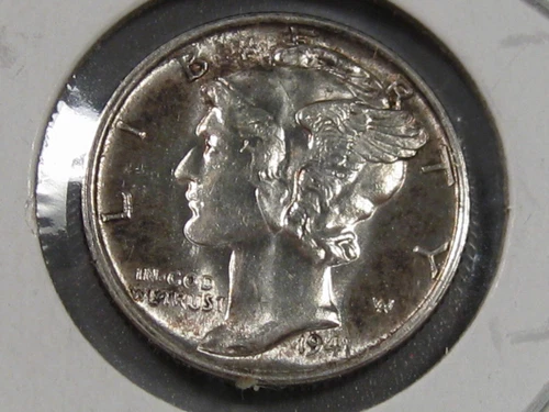 BU Full Bands Toned 1941-S Silver Mercury Dime.  #11