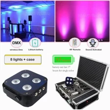 16pc 4x12W Rgbwauv Dj Wedding Battery Powered LED Uplight Wireless Stage Light W
