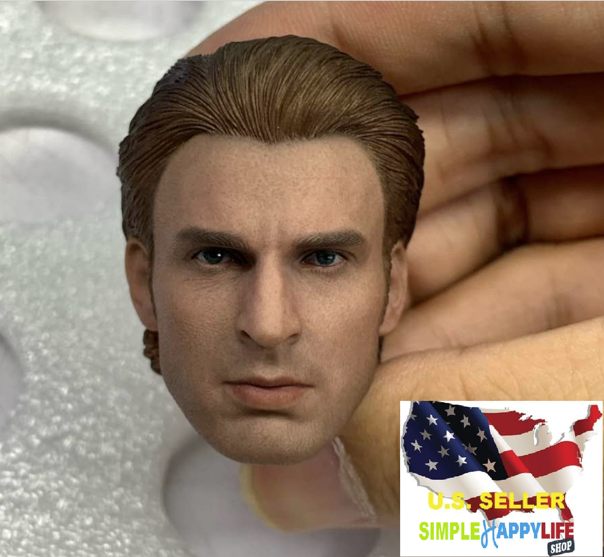 1/6 Chris Evans Captain America Head For Hot toys Phicen 12