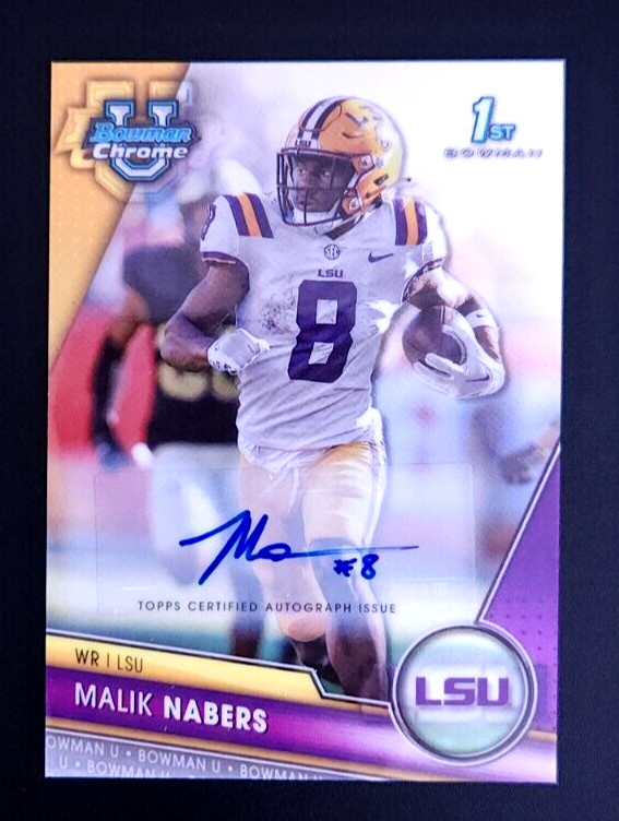 2023 Bowman Chrome U Malik Nabers Autograph 1st Bowman Giants LSU Tigers