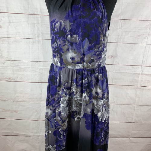 SL Moda Vestido Halter Maxi Gasa Floral Vestido Boda Fiesta Clásico Floral - Imagen 9 de 19