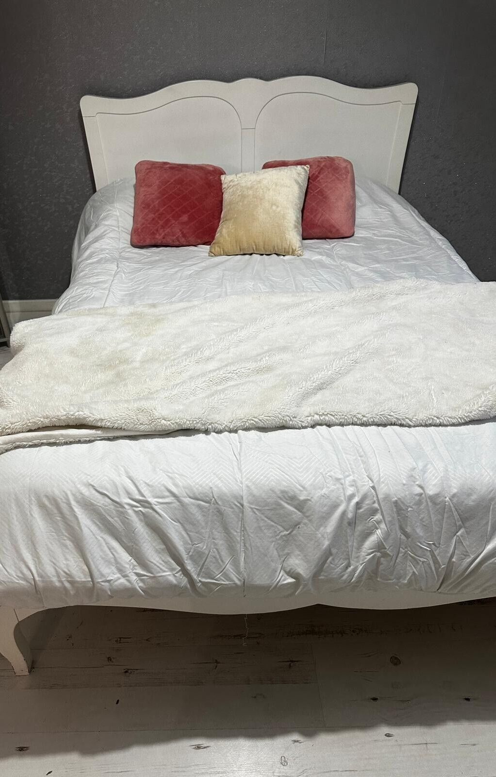 For Sale White WoodenFramed Double Bed Elegant and Comfortable eBay
