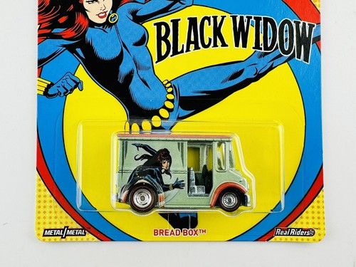 Hot Wheels Pop Culture Marvel Black Widow Bread Box Van RealRiders - Picture 2 of 8