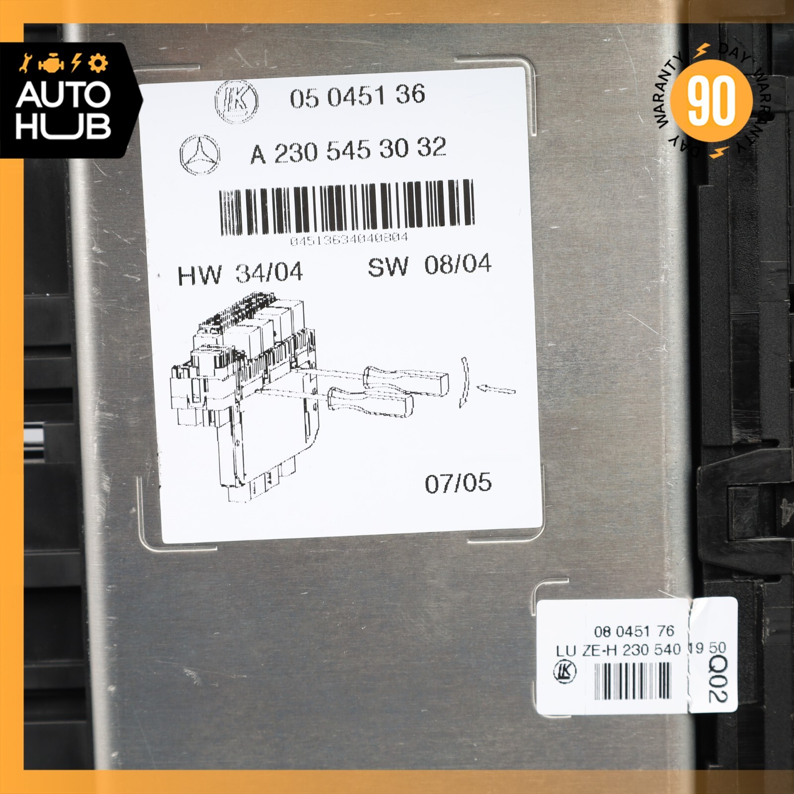 03-12 Mercedes R230 SL500 SL55 AMG SL550 Rear SAM Fuse Box Relay Module OEM