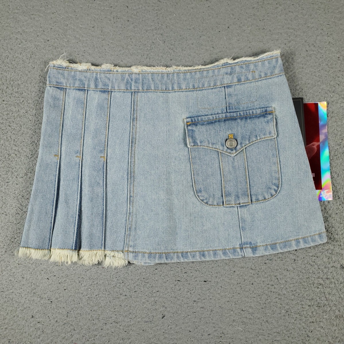 Andersson Bell Skirt Womens Size 27 Blue Apron Pleated Denim