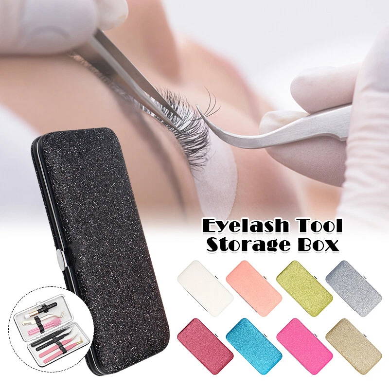 Caja de almacenamiento de herramientas para pestañas pinzas de extensión de pestañas estuche organizador herramienta cosmética Foto 2 de 4