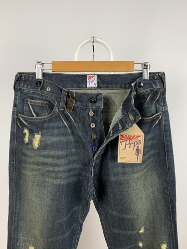 Men's NWT Prps Distressed Painted Japanese Denim Jeans Pants Size 32x32 - Picture 10 of 21