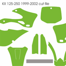 Modello vettoriale Kawasaki Motocross MX KX 125cc-250cc 1999-2002 file di progettazione tagliato