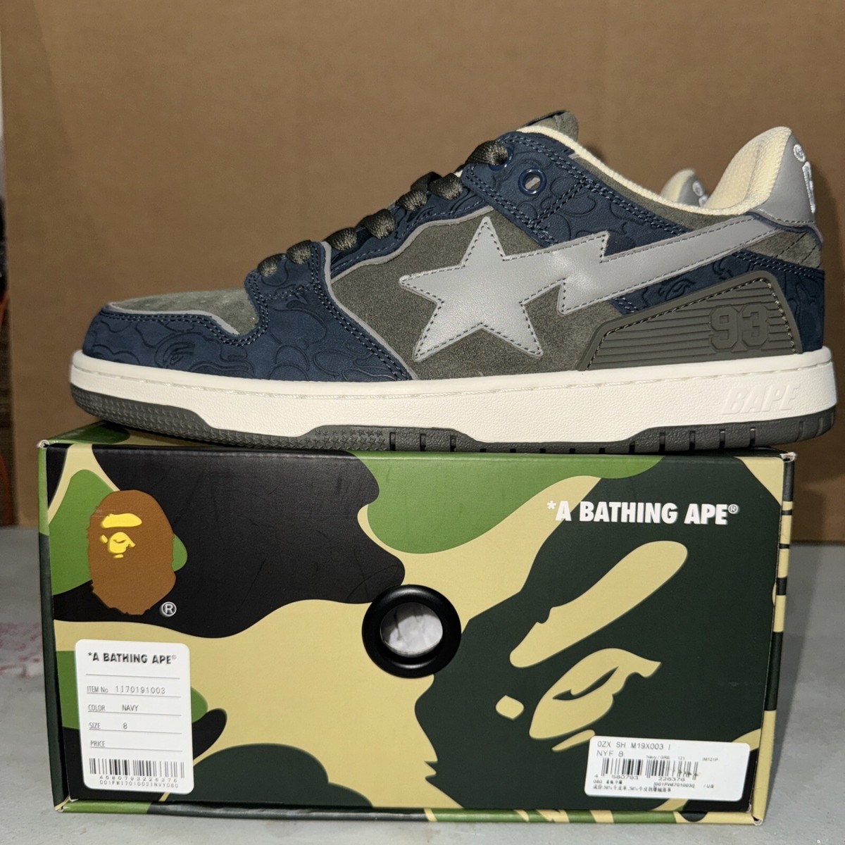 Size 8 - A bathing ape SK8sta Army Green Dark Blue Brand New DS | eBay