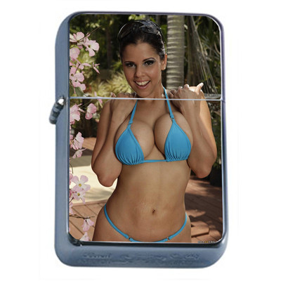 Hawaiian Pin Up Girls D3 Flip Top Oil Lighter Windproof Resistant Flame