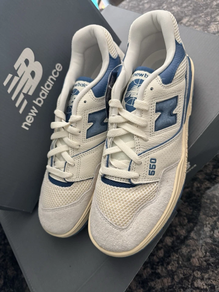 New Balance 550 Sea Salt Pack Blue Agate Sneakers BB550CPD Men's Sizes NEW - Image 3 of 4