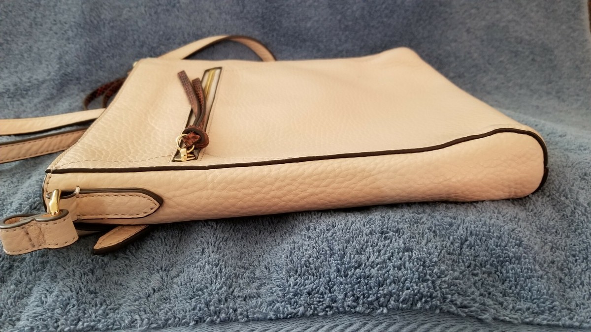 G.I.L.I. Pebbled Leather in Nude Blush with Gold Hardware Glam-Aholic Lifestyle: Nude Large Pebble Shoulder Bag  main image 4