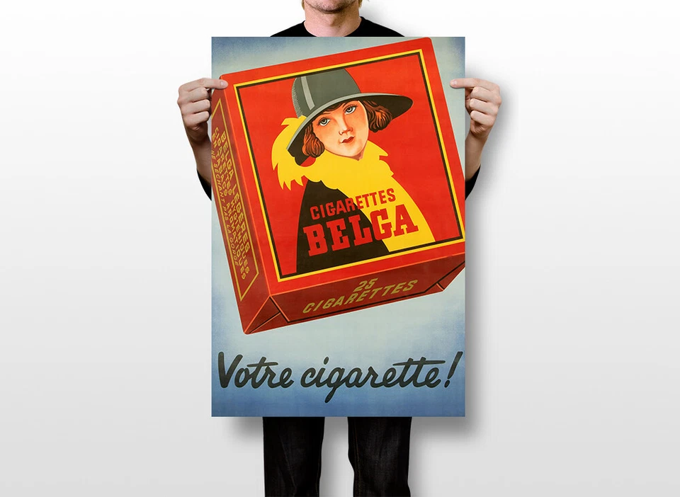 Cigarrillos Belga Publicidad Original Vintage Arte de Pared Decoración del Hogar - PÓSTER 20x30 Foto 2 de 4
