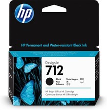Hp 712 Black Ink Cartridge 38Ml Permanent Water Resistant For Designjet Printers