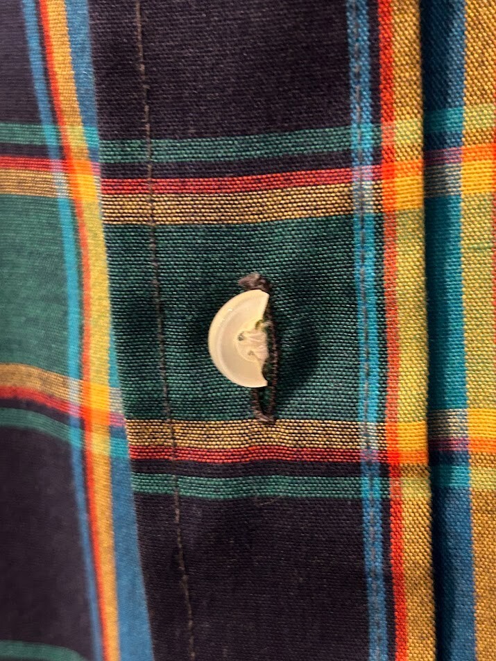 VTG Windowpane Plaid Button Down Long Sleeve Shir… - image 9