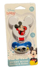Disney Baby Mickey Mouse Pacifier W Clip Holder Silicone BPA-Free Sz 0 