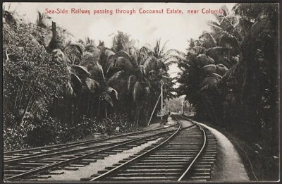 CEYLON postcard Colombo seaside railway - Image 1 of 2