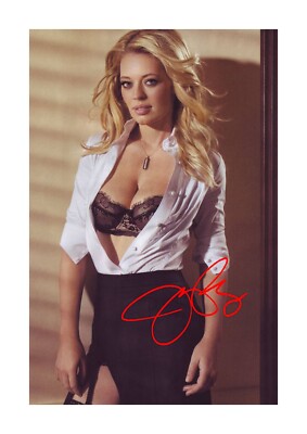 Jeri Ryan Star Trek im schwarzen BH A4 signiert montiert Poster Rahmenwahl.