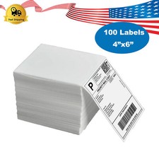 100 Fanfold Direct Thermal Shipping Labels Blank for Zebra and Rollo Printer 4x6