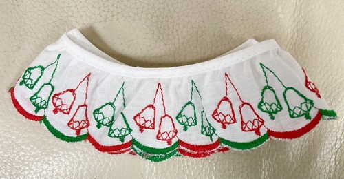 Vtg Holiday Christmas Trim Ruffled Border Ribbon “Bells Theme” 2 Yards New 1970s - Picture 7 of 12