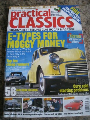 PRACTICAL CLASSICS MAGAZINE JAN 2005 E-TYPES FOR MOGGY MONEY COLD STARTING