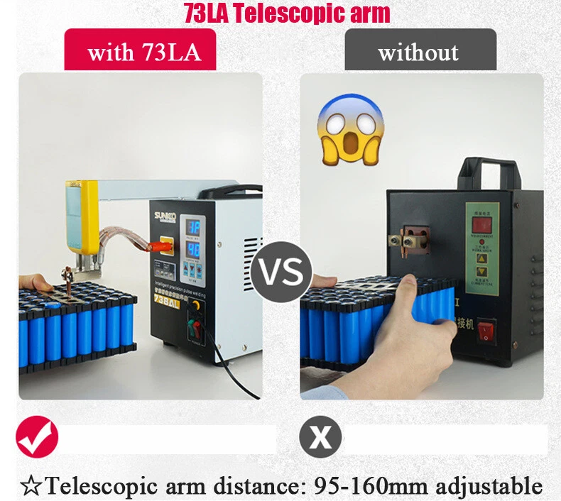 Soldadora de punto de pulso portátil máquina de soldadura para paquete de baterías SUNKKO 737G 50A-900A Foto 3 de 4