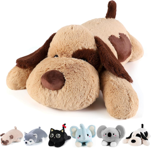 Brown Dog Weighted Stuffed Animals - 32 Inch 6.0 Pounds Weighted Plush Dog Stuff