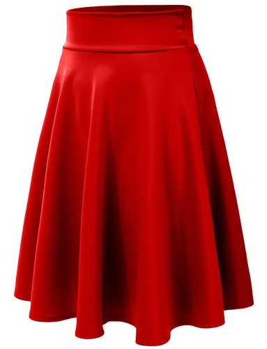 NE PEOPLE Women's Basic High Waist Stretch Knee High Flare Skater Skirt NEWSK21 - Picture 51 of 61