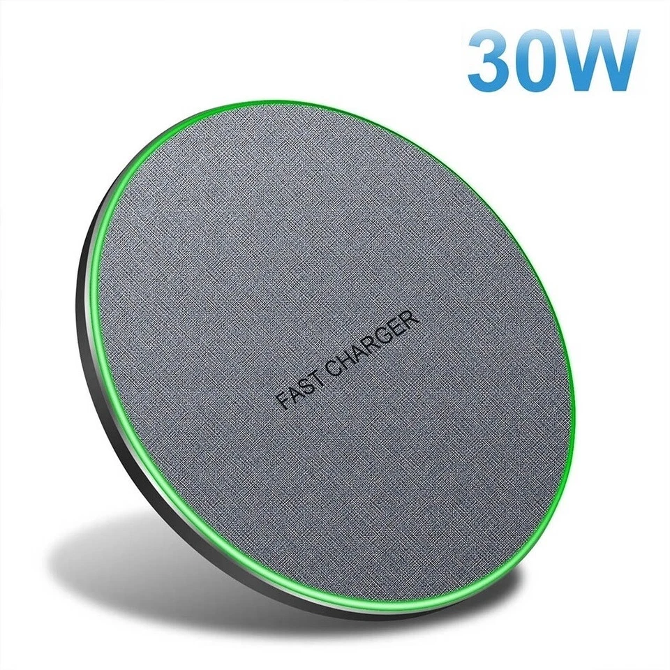 30W Fast Wireless Charger Metal Charging Pad For Apple iPhone 16 Samsung S25 S24 - Image 2 of 4