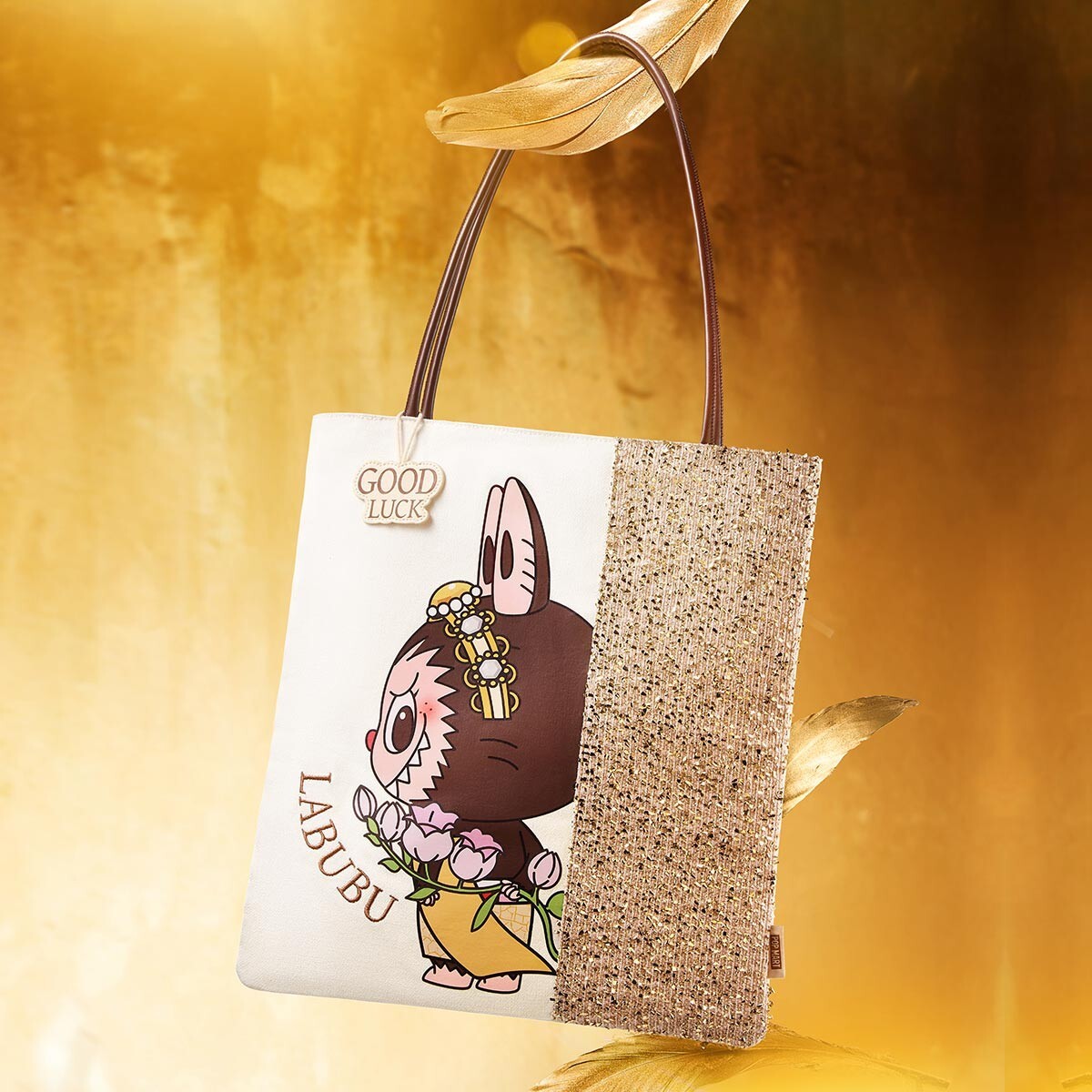 Authentic)Pop Mart LABUBU GOOD LUCK TO YOU-Canvas Bag