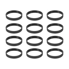 12pcs Plain Silicone Wristbands 8 Inch Circumference 1/2 Inch Width, Black