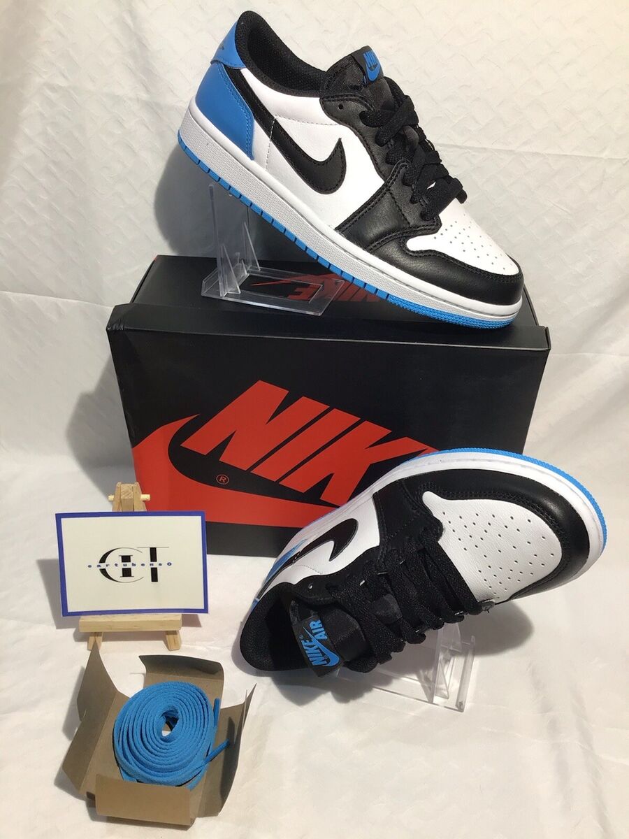 Air Jordan 1 Retro Low OG White/Dark Powder Blue-Black Air Jordan 1 Retro Low OG White/Dark Powder Blue-Black