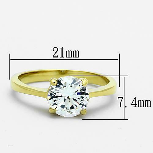 Brillant 2 kt runder Zirkon CZ AAA vergoldet Verlobungsring Tk1405 - Bild 2 von 7