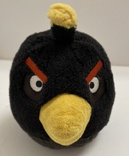 Angry Birds Black Bomb Bird 5  No Sound Plush 2010 Commonwealth Angry Birds