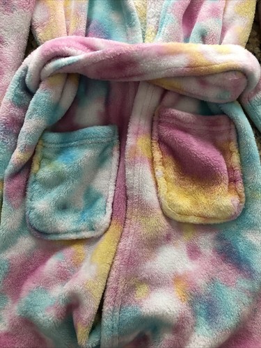 Girls Small Size 6/6X Cuddl Duds Rainbow Unicorn Bath Night Time Robe SOFT - Picture 3 of 6