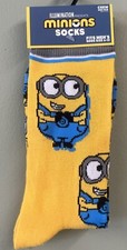 Minions, Despicable Me, Crew Socks Size 6-12 Men  s Unisex BRAND NEW WITH TAGS