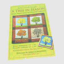 A TREE IN SEASON Embroidery Quilt Pattern For Wall Pillow Covers RRD421
