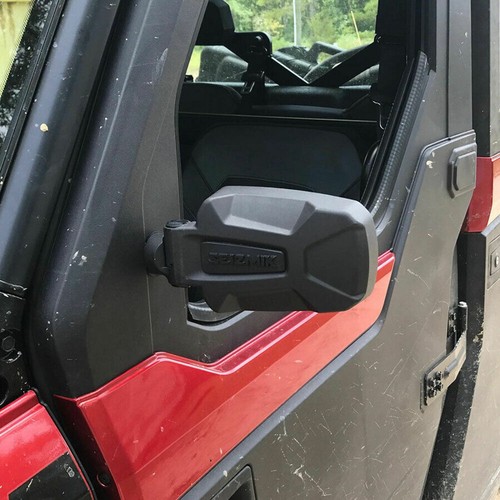 Espejos retrovisores laterales Can-Am Defender HD5 HD8 HD10 XT Max Seizmik Pursuit rojo - Imagen 7 de 8