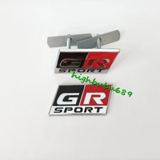 2X Rasied Chrome GR GRSPORT Auto Front Grille Emblem Rear Badge Sticker Decorate
