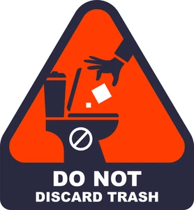 Do Not Flush Trash Wipes Toilet Self Adhesive Vinyl Sticker