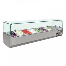 Vitrine inox réfrigérée à ingrédients 7 x GN 1/4 (P)100 mm, 150 W, 220 V - MONO