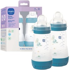 Easy Start Anti-Colic Baby Bottle 9 oz, Medium Flow, Breastfeeding-Like Silicone