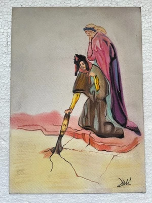 Salvador Dali Zeichnung auf Papier (Handmade) signiert und gestempelt Mischte... - Bild 1 von 4