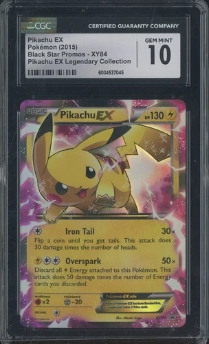 2015 Pokemon Black Star Promos XY84 Pikachu EX Legendary Collection CGC 10