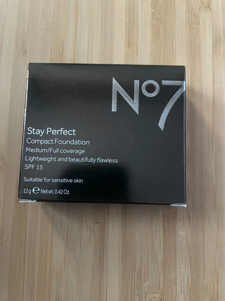 BOOTS NO. 7 Boots No7 Stay Perfect Compact Foundation DEEPLY BEIGE 12g SPF15 BNIB